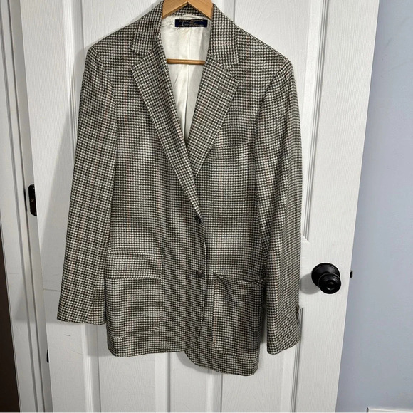 Vintage Brooks Brothers houndstooth blazer, 40L, wool/silk blend, office - Picture 1 of 9